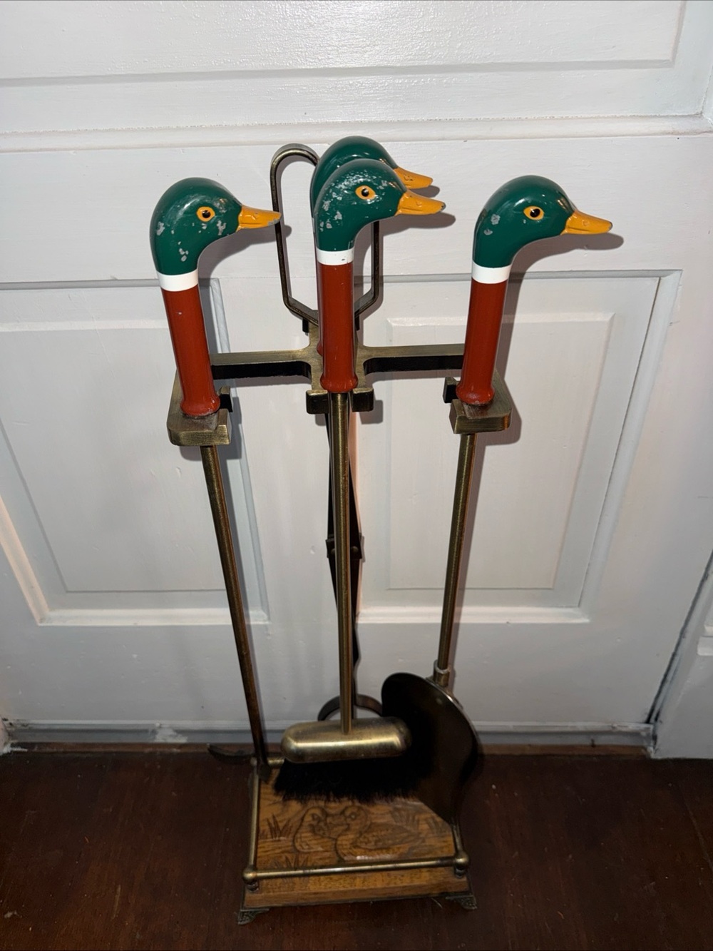 MCM Duck-Head Fireplace Tool Set 4 piece original